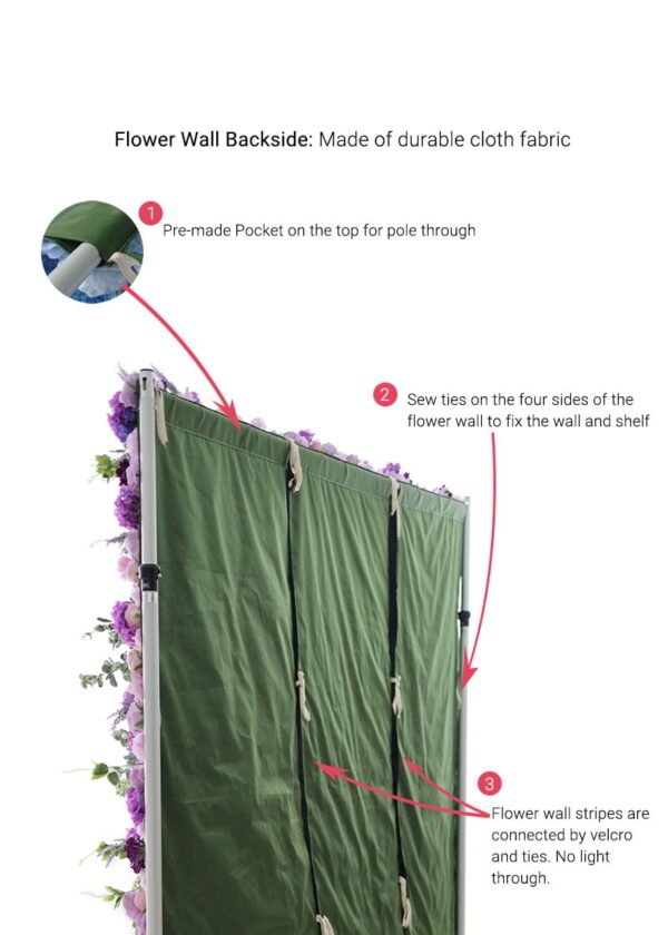 flower wall backside details