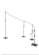 The Curved Pushup Backdrop Kit Wedding Backdrop Stage Centerpiece (17.9' long) is a stylish backdrop, ideal for weddings or special events.