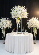 28in White Cherry Blossom Rose Opulent Ethereal Artificial Flower Ball (Metal Stand Sold Separately) - Image 4