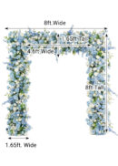 The 8ft x 8ft Yellow White Rose Roll Up Flower Backdrop features a luxury radiant floral arch cover with fabric backing—ideal for creating an elegant wedding, party, or ceremony event decor display.