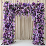 Fabric Backing Lavender Flower Backdrop, Grand Magical 8ft Roll Up Wisteria Rose Floral Arch Cover for Event Decor (Backdrop Frame Stand Sold Separately) -860830